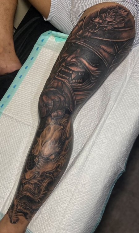 Custom Full Leg Tattoo
