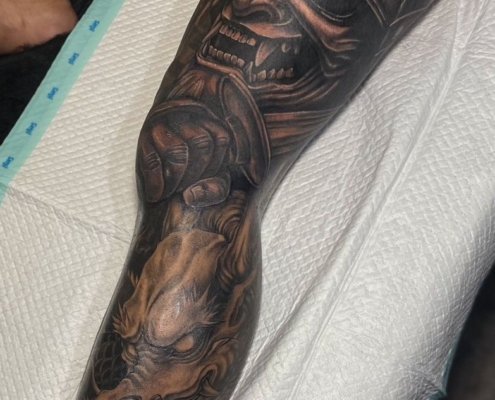 Custom Full Leg Tattoo