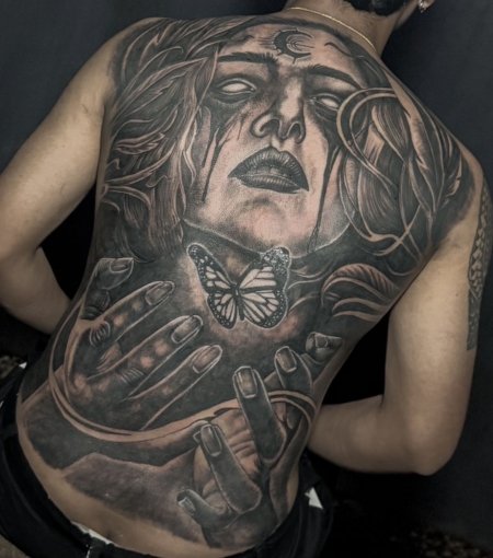 Custom Full Torso and Back Tattoo Bali