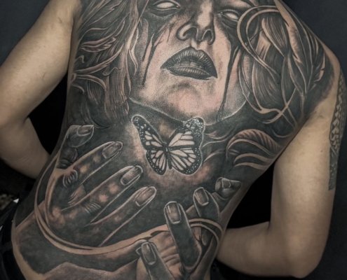 Custom Full Torso and Back Tattoo Bali