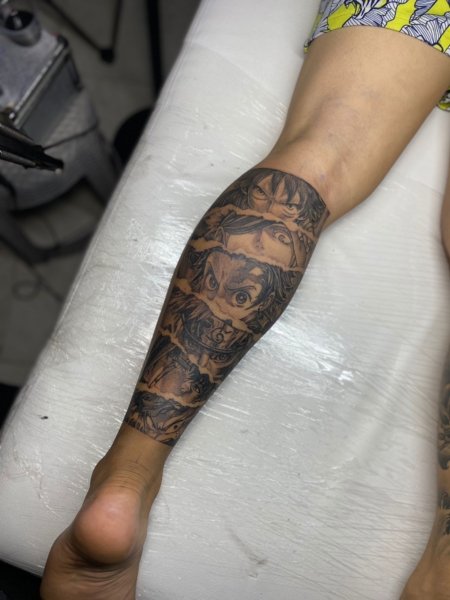 custom-half-leg-tattoo-both-legs